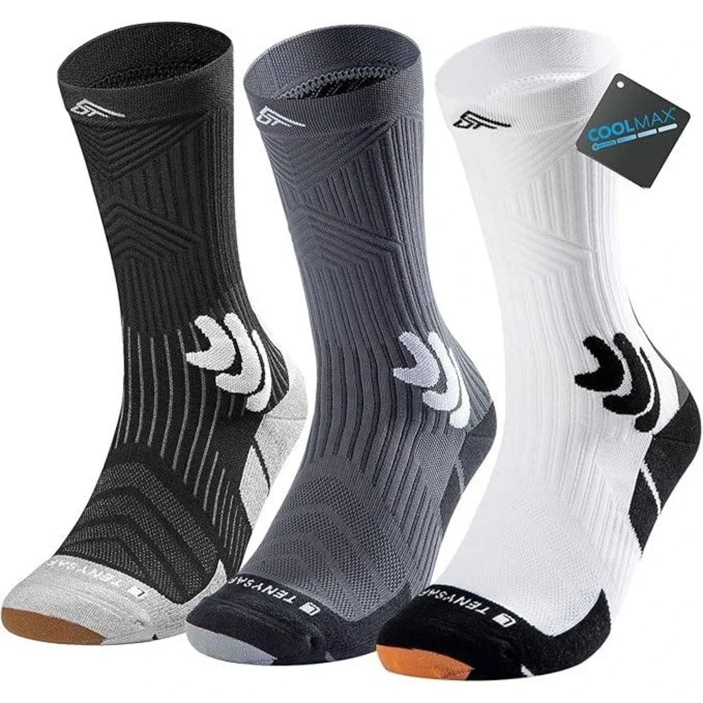 Set of 3‎ MSRP $29 TENYSAF Men's 13-16 Compression Running Socks Coolmax Athlet